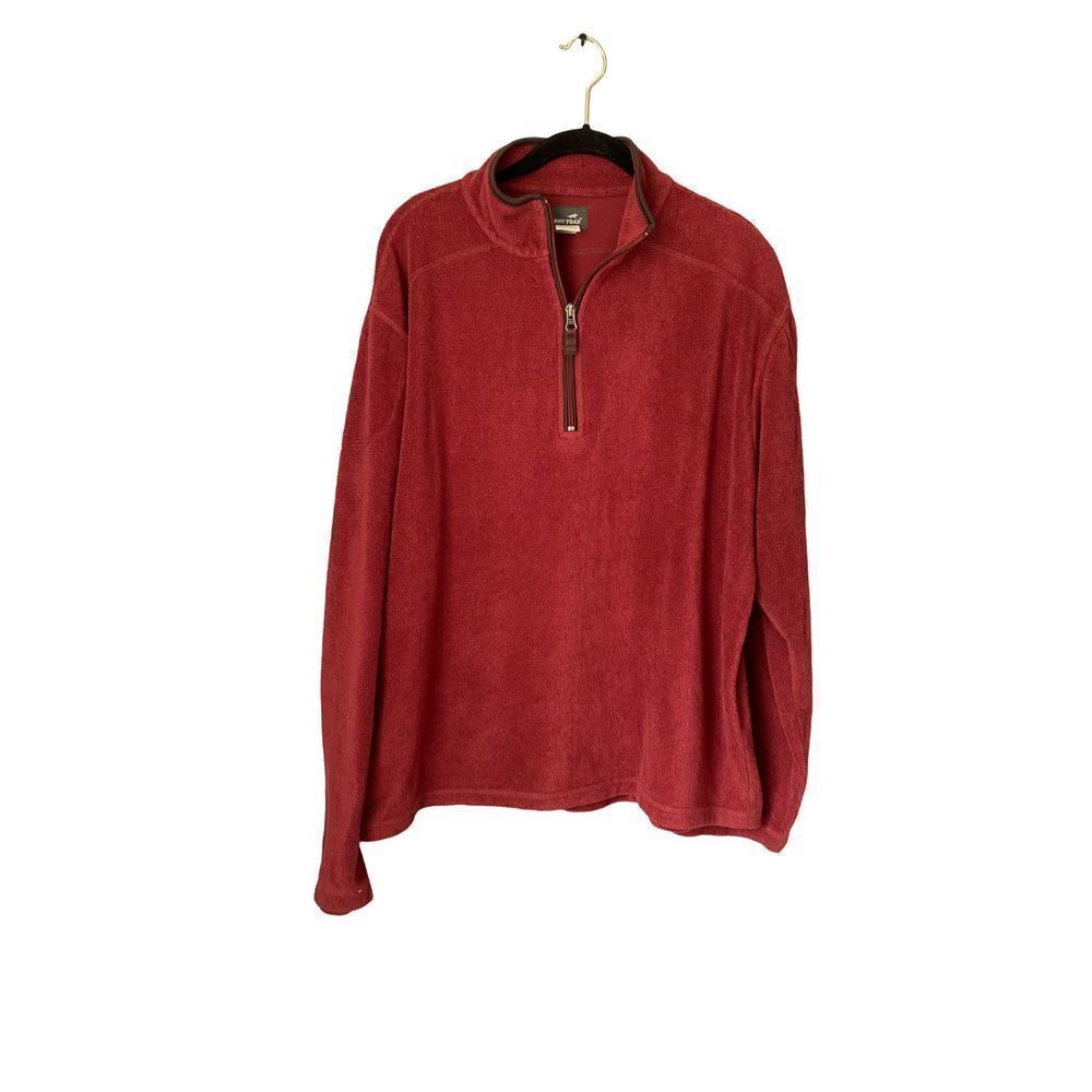Horny toad men’s long sleeve burnt orange fleece quarter zip pullover size large